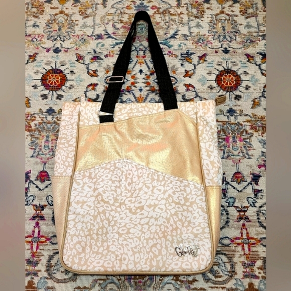 Source Unknown Handbags - GloVelt, Gold/Shimmer Multi Pocket, Tennis Tote.